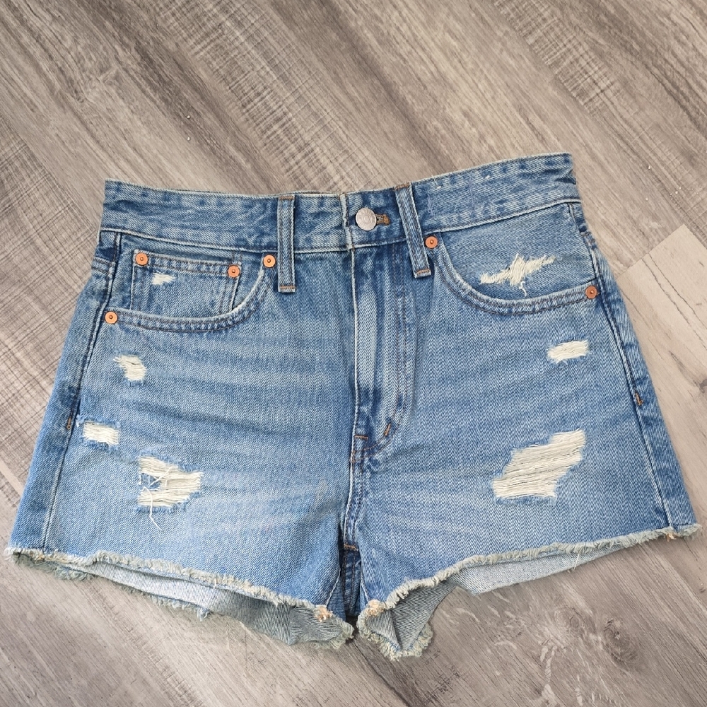 NWT Madewell Relaxed Denim Shorts Destructed Edition (Size 25)